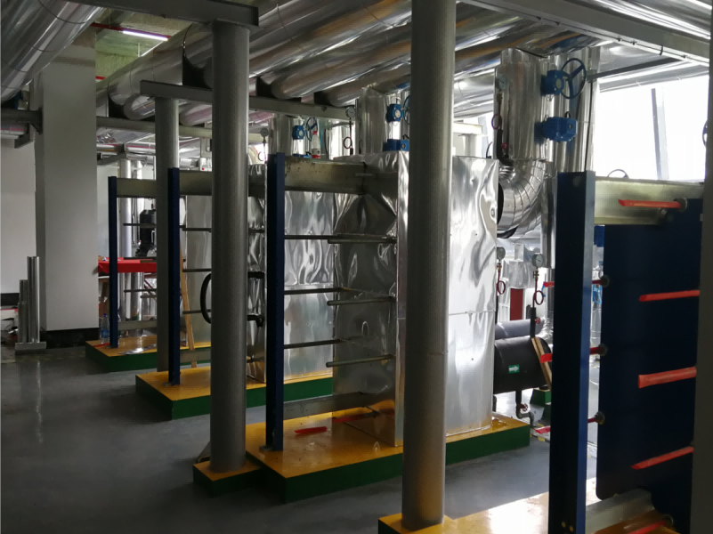 湖南省總工會板式換熱機組安裝現場